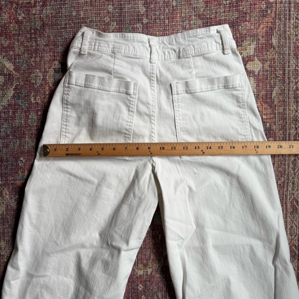OAT New York 8/29 White Wide-Leg Pants with Raw Hem - Picture 8 of 9